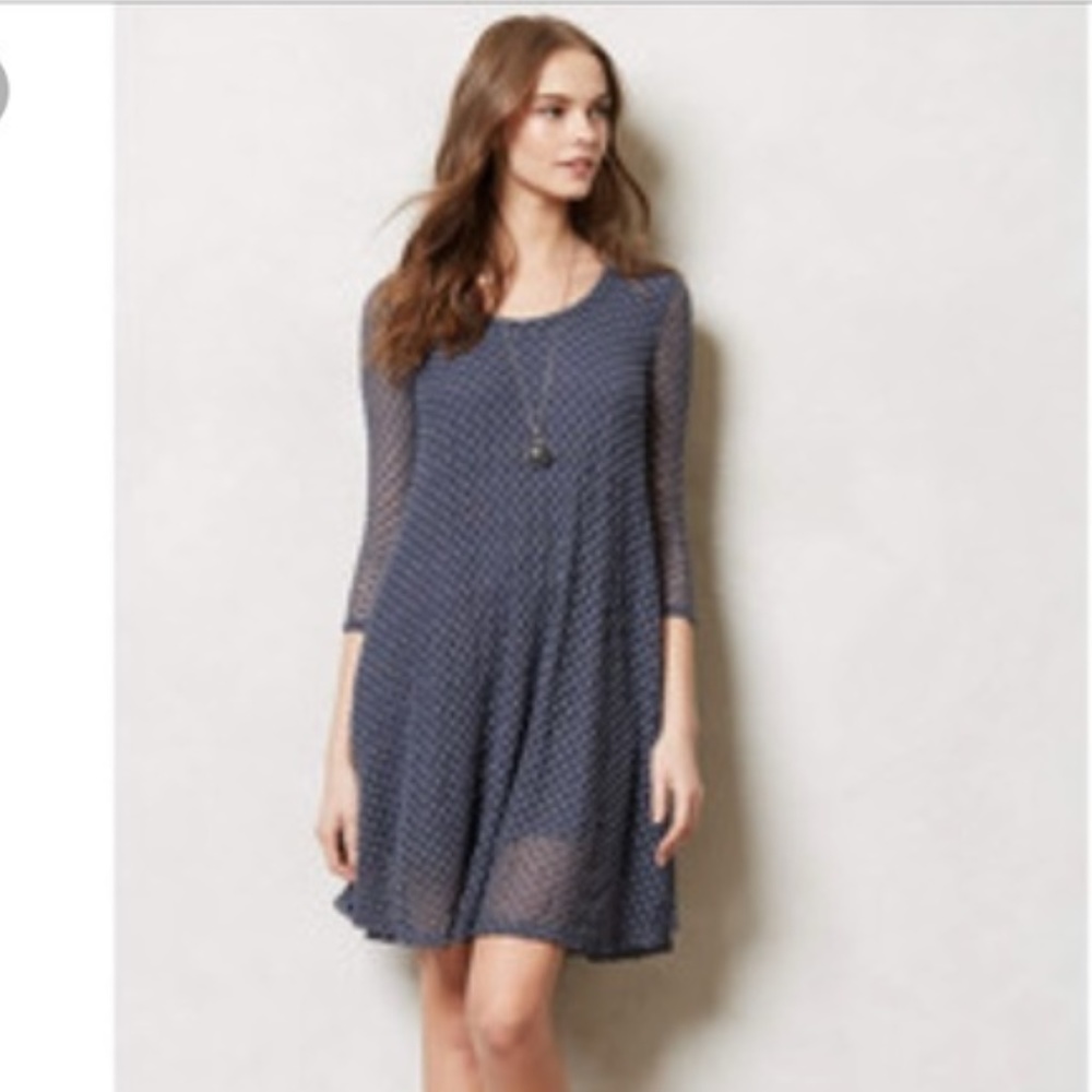 Lilka Anthro Arnica Blue Swing Dress